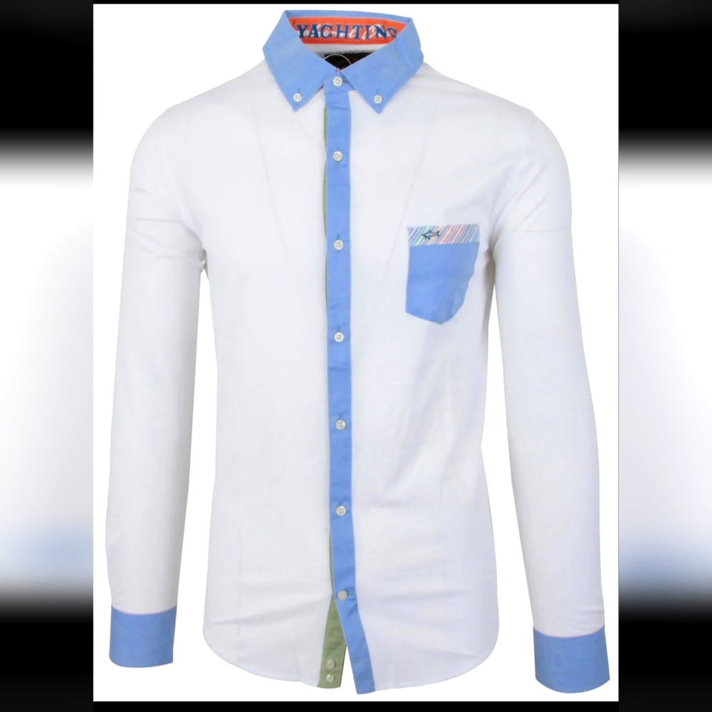 PAUL & SHARK YACHTING Men's Long Sleeve Shirt Size 4XL 47 18.5" White Pre-owned